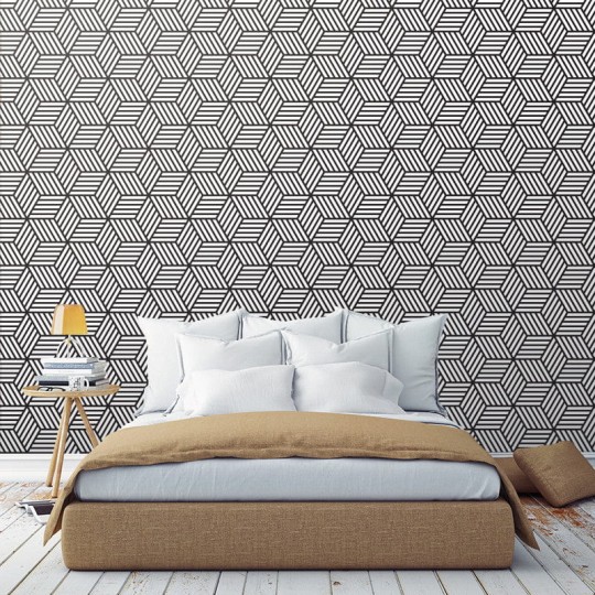 Wall Art Originals Skein black - mural sześciany