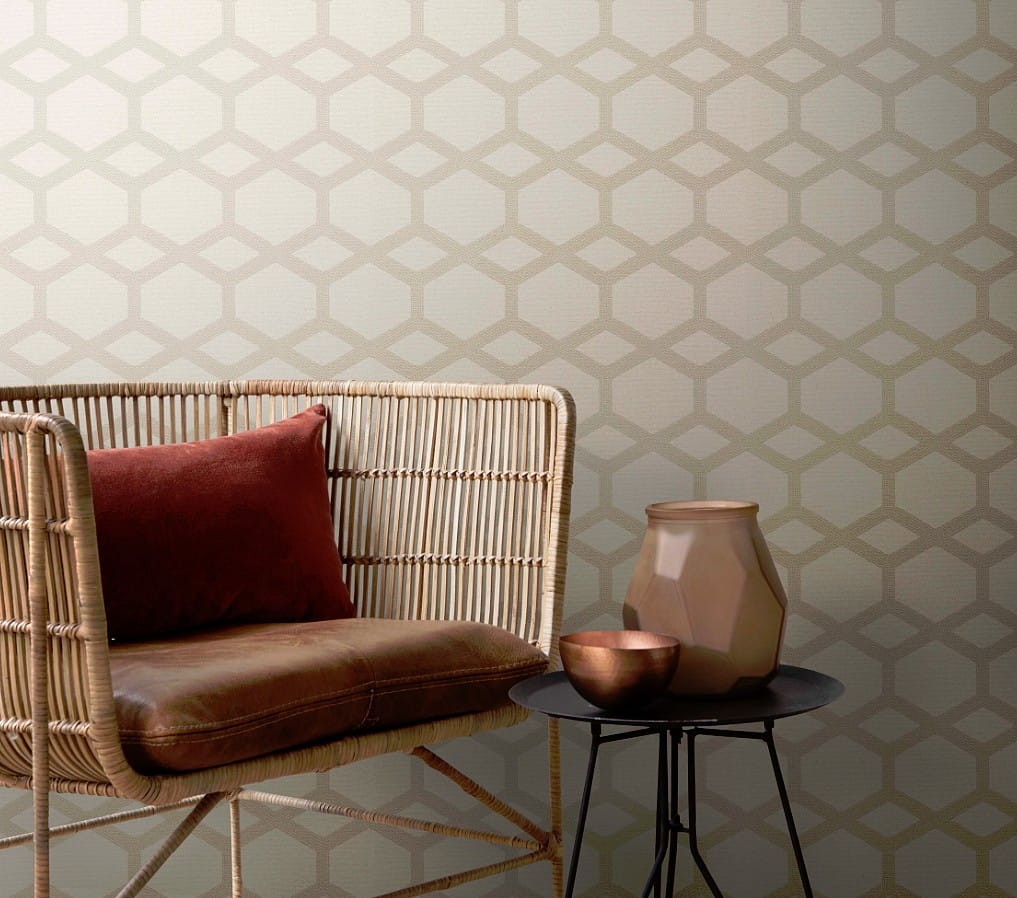 Rasch Textil 291420 Sakura - geometryczna tapeta z motywem heksagonów i rombów