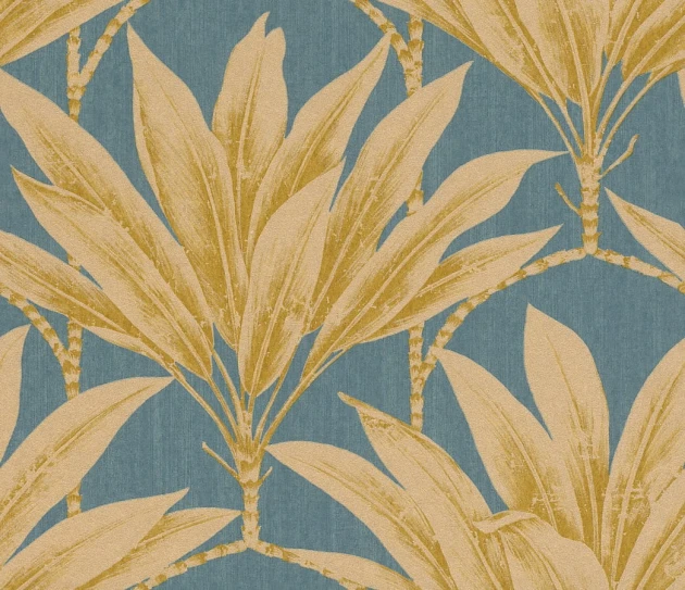 Rasch Textil 299853 Palmera - tapeta z motywem palm na lnianym tle