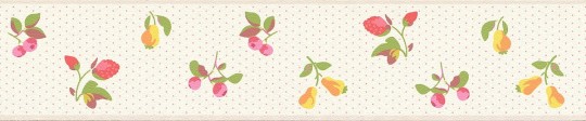Rasch Textil 288598 Petite Fleur 5 - tapeta z motywem owoców na tle z kropek