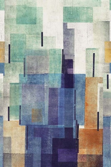 Rasch Textil 296463 Sensai TOKIO BLUE & GREEN - mural z abstrakcyjnym motywem kolorowym prostokątów