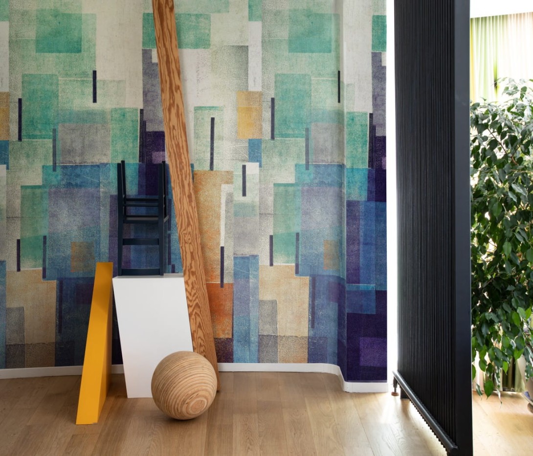 Rasch Textil 296470 Sensai - mural z abstrakcyjnym motywem kolorowym prostokątów