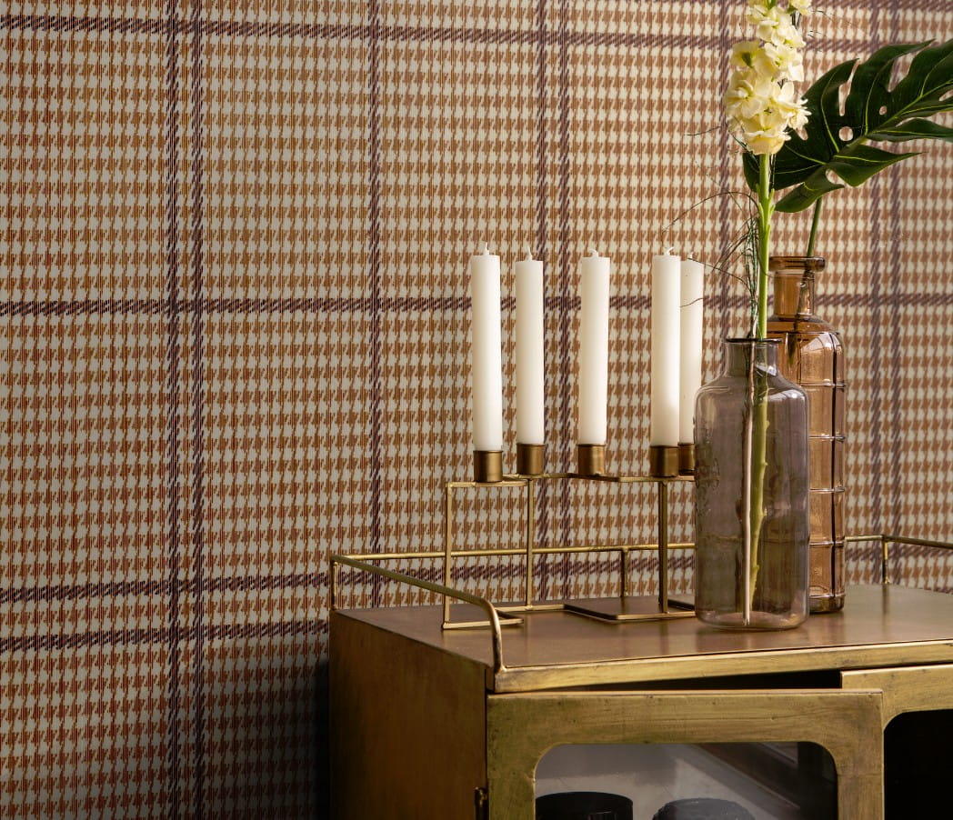 Rasch Textil 089751 Oxford - geometryczna tapeta z motywem pasków i tkaniny w kratkę