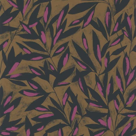 Casadeco 85242565 Jardins Suspendus Tamaris Marron - tapeta w liście