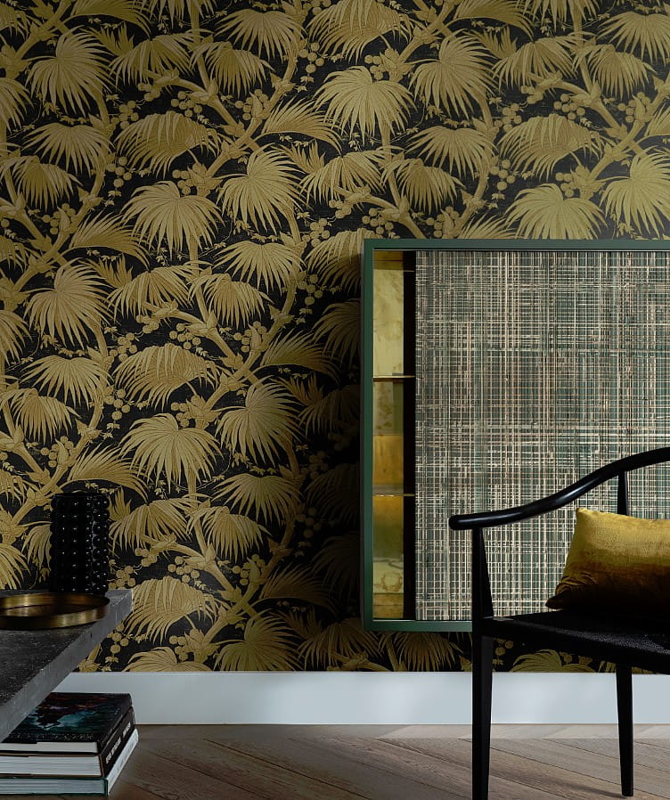 Rasch Textil 290928 Casa Merida - tapeta z motywem liści, gałęzi i owoców palmy