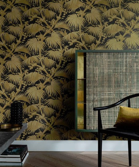 Rasch Textil 290928 Casa Merida - tapeta z motywem liści, gałęzi i owoców palmy