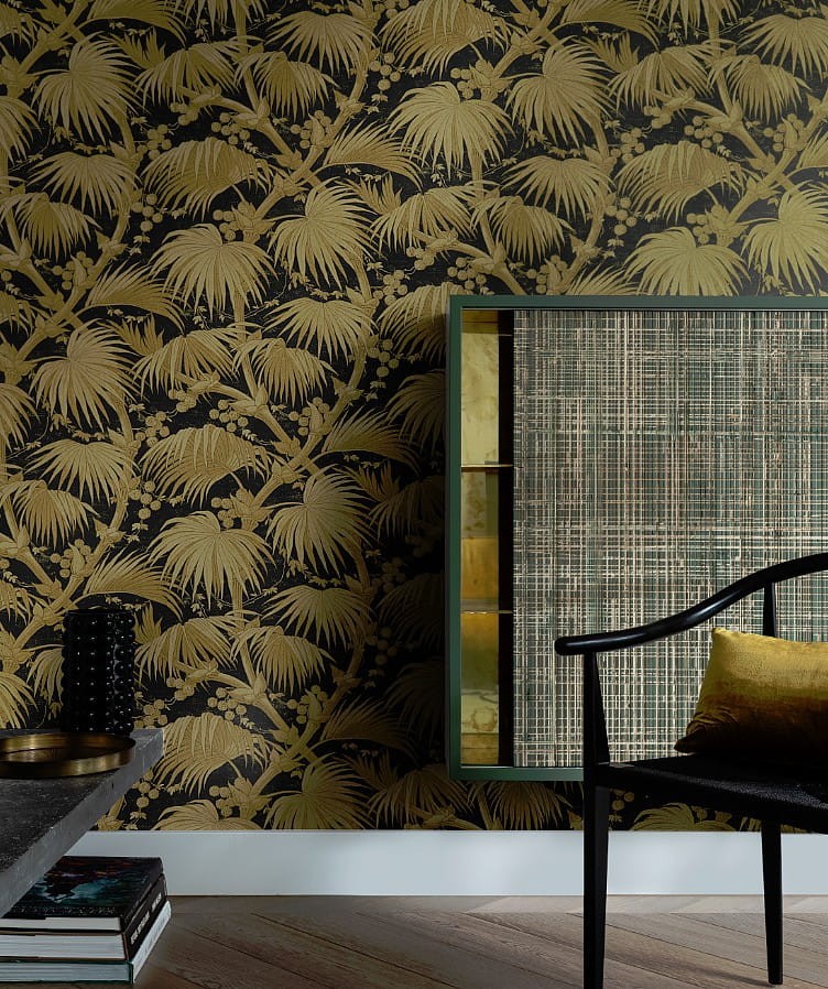 Rasch Textil 290935 Casa Merida - tapeta z motywem liści, gałęzi i owoców palmy