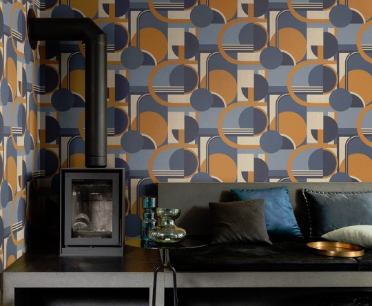 Rasch Textil 290973 Casa Merida - geometryczna tapeta z motywem kół, pasów i prostokątów