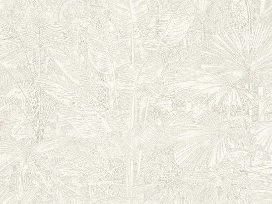 Rasch Textil 300108 Samoa APIA OFFWHITE - tropikalna tapeta z motywem liści