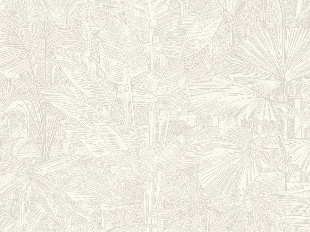 Rasch Textil 300108 Samoa APIA OFFWHITE - tropikalna tapeta z motywem liści