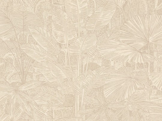 Rasch Textil 300115 Samoa APIA CHAMPAGNE - tropikalna tapeta z motywem liści