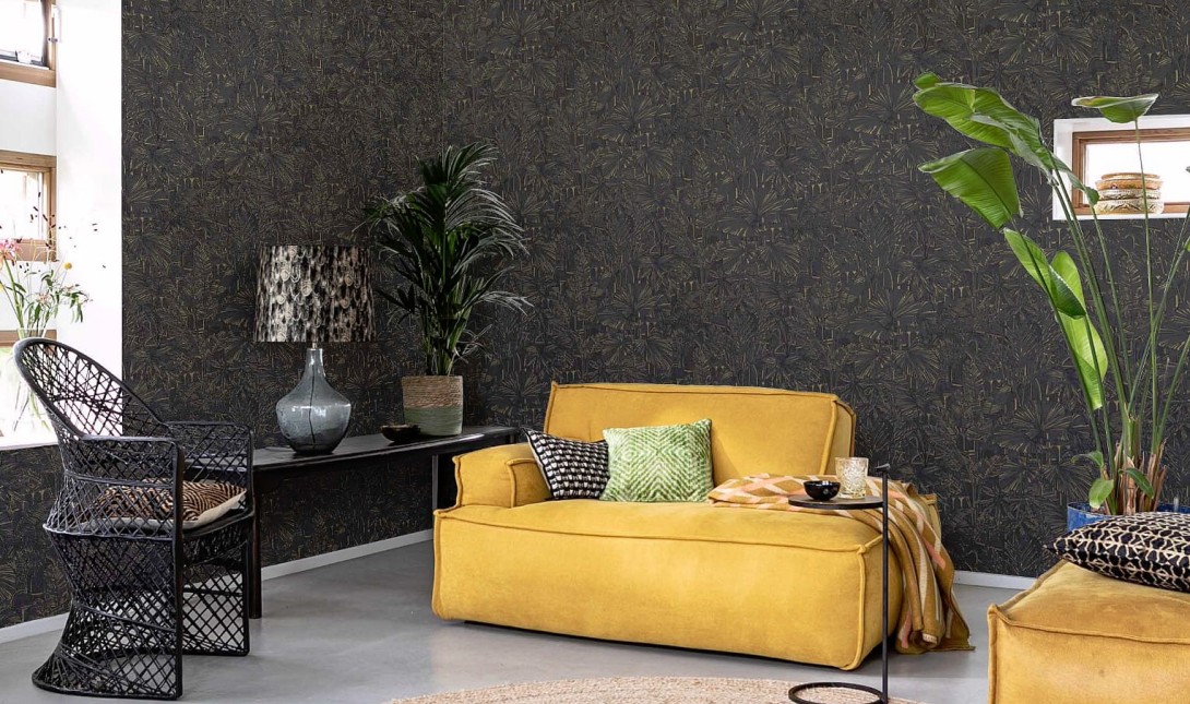 Rasch Textil 300115 Samoa APIA CHAMPAGNE - tropikalna tapeta z motywem liści