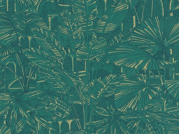 Rasch Textil 300153 Samoa APIA EMERALD - tropikalna tapeta z motywem liści