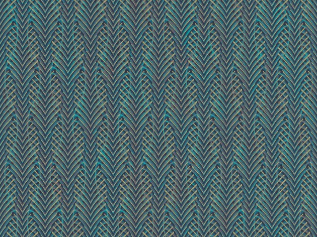 Rasch Textil 300160 Samoa MANUMEA BLUE & GREEN - tapeta z motywem piór gołębia