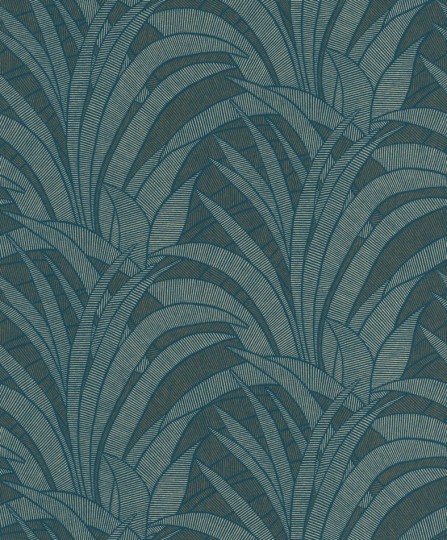 Rasch Textil 300269 Samoa TILLANDSIA DARK PETROL & BRONZE - tapeta z motywem liści