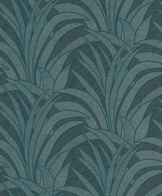 Rasch Textil 300269 Samoa TILLANDSIA DARK PETROL & BRONZE - tapeta z motywem liści