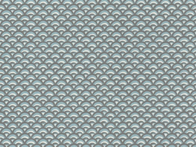 Rasch Textil 300351 Samoa PALOLO AQUA & GREY - geometryczna tapeta z motywem wachlarzy