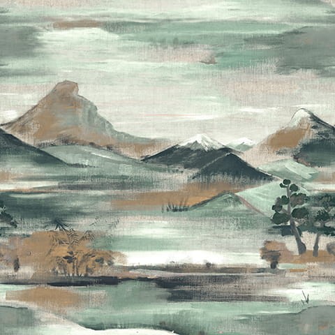 Rasch Textil 300443 Samoa - mural z motywem gór i drzew