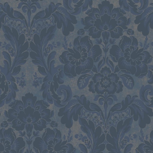 Casadeco 86066474 Montsegur Demeure Bleu Encre - tapeta w ornamenty
