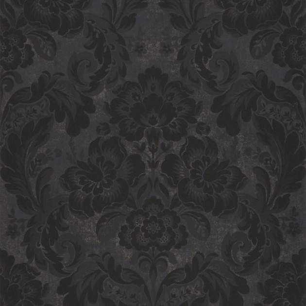 Casadeco 86069663 Montsegur Demeure Noir - tapeta w ornamenty