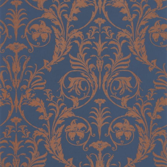 Casadeco 86026564 Montsegur Trianon Cuivre Bleu - tapeta ornamenty