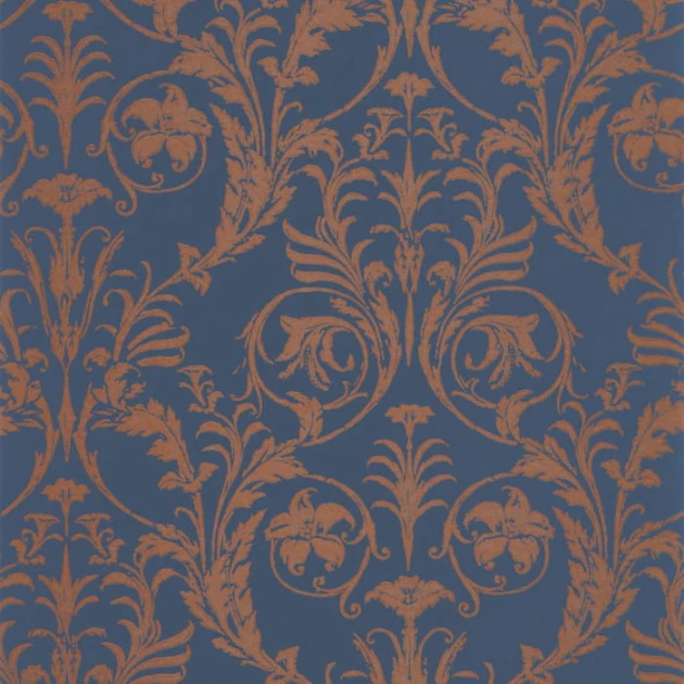Casadeco 86026564 Montsegur Trianon Cuivre Bleu - tapeta ornamenty