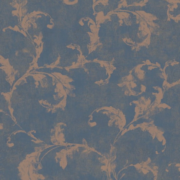 Casadeco 80796475 Montsegur Prague Arabesques Bleu Ancre - tapeta arabeska