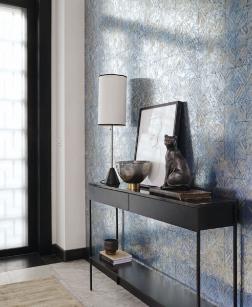 Casadeco 86032155 Montsegur Reflet Beige Argent - postarzana tapeta geometryczna