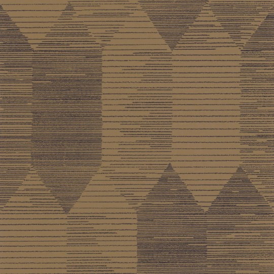 Casadeco 84406336 Nangara Kipara Bleu Et Camel - tapeta w geometryczne kształty