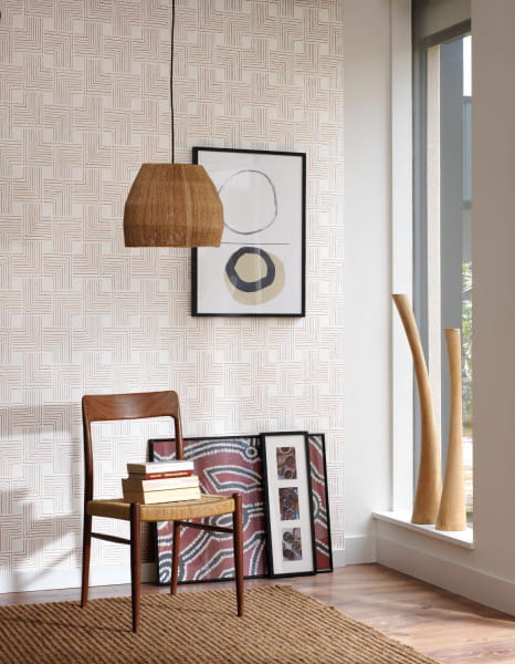 Casadeco 84390534 Nangara Tingari Noir Et Blanc - tapeta geometryczna w linie