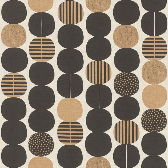 Rasch Textil 539738 Amazing Chain Reaction - tapeta z motywem kół, pasków i kropek