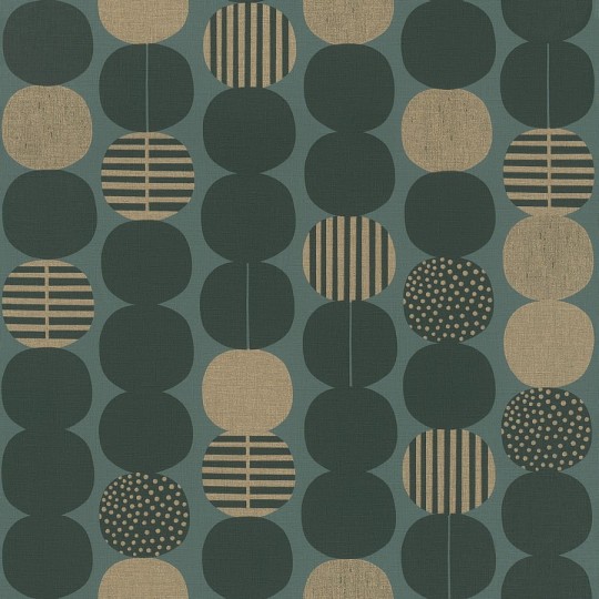 Rasch Textil 539752 Amazing Chain Reaction - tapeta z motywem kół, pasków i kropek