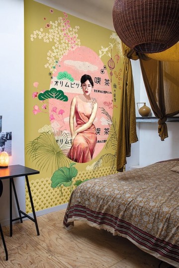 Rasch Textil 542158 Amazing A TRIBUTE TO JAPAN - mural z motywem kobiety Japonki i kwiatów