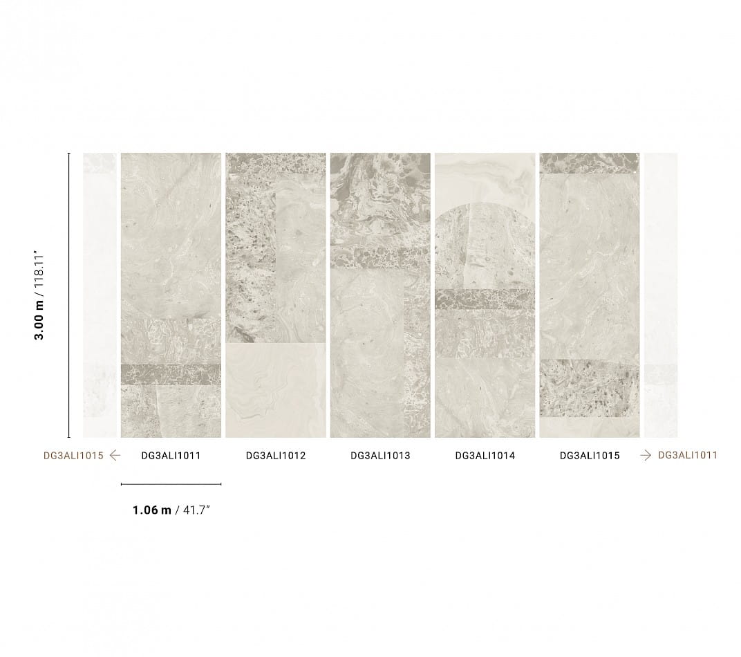 Khroma DG3ALI1014 Wall Designs III Alicante White - mural z motywem płytek marmurowych