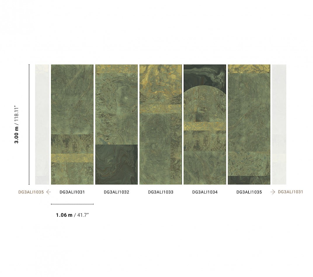 Khroma DG3ALI1033 Wall Designs III Alicante Jade - mural z motywem płytek marmurowych