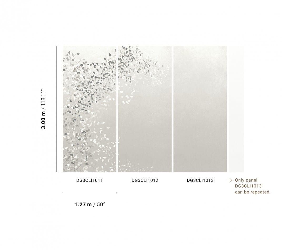 Khroma DG3CLI1013 Wall Designs III Climber Porcelain - mural z motywem gałązek z drobnymi liśćmi