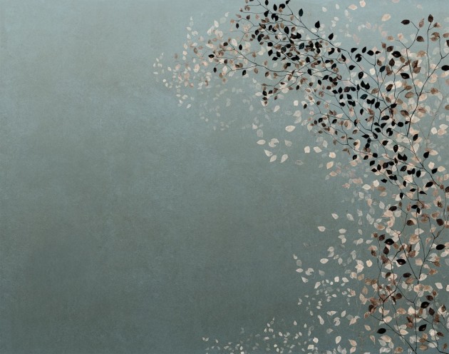 Khroma DG3CLI1033M Wall Designs III Climber Blue - mural z motywem gałązek z drobnymi liśćmi