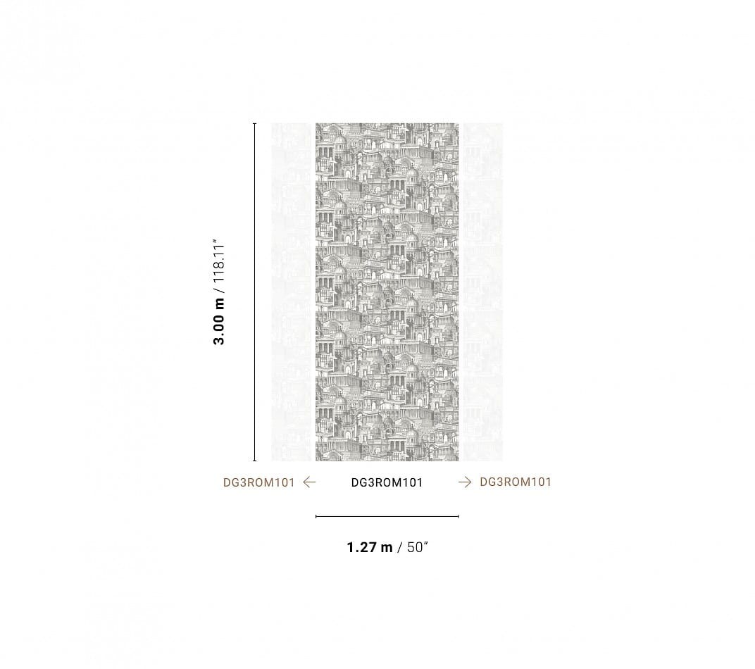 Khroma DG3ROM101 Wall Designs III Rome Ets - architektoniczny mural z motywem rzymskiego miasta