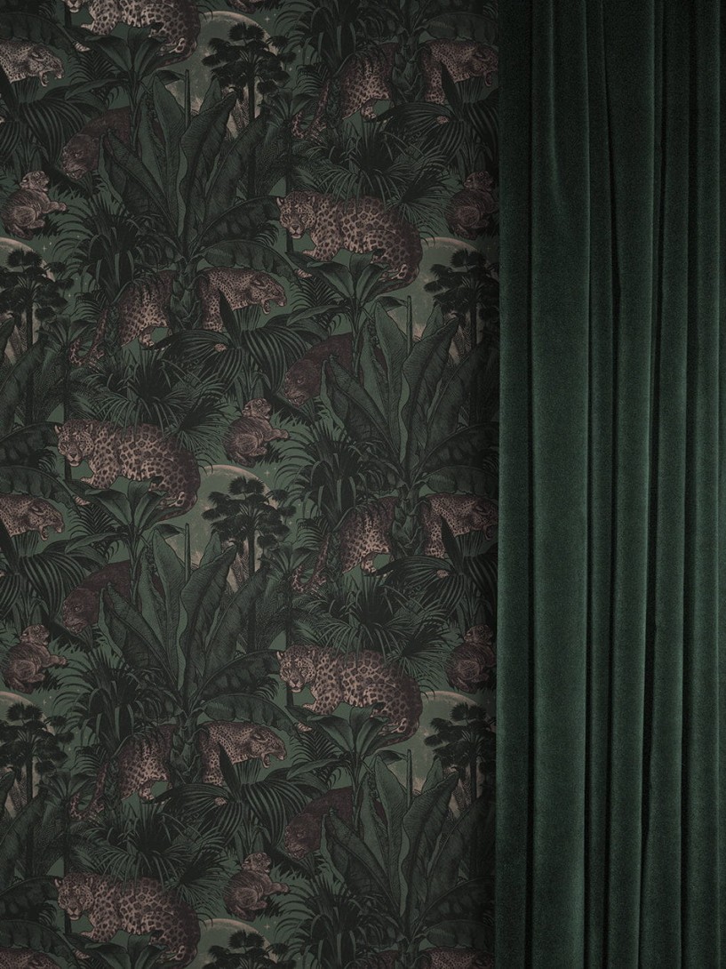Divine Savages DVS119 Faunacation Hunter Green - tapeta tropikalna