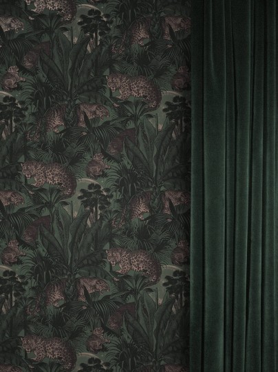 Divine Savages DVS119 Faunacation Hunter Green - tapeta tropikalna