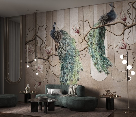 Wallcraft 690 31 2202 Nollio - mural z pawiami na gałęzi