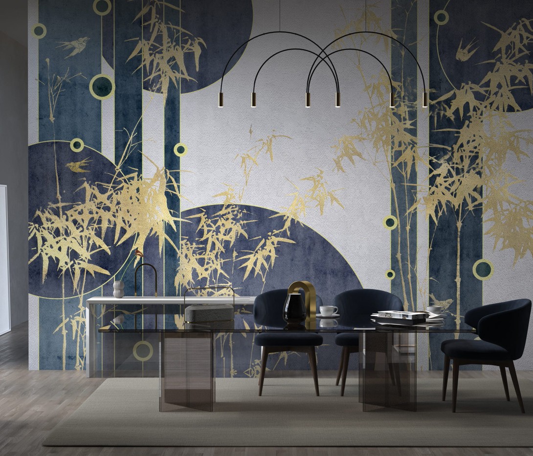 Wallcraft 715 32 2202 Bilar - geometryczny mural z motywem bambusa