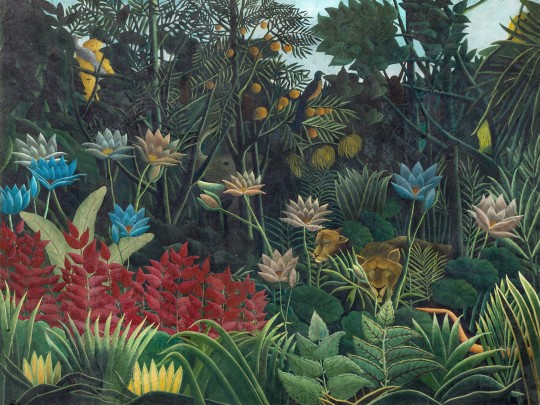 Wallcraft 710 31 2202 Gerbi - mural z motywem łąki kwiatów, drzew, ptaków i słonia