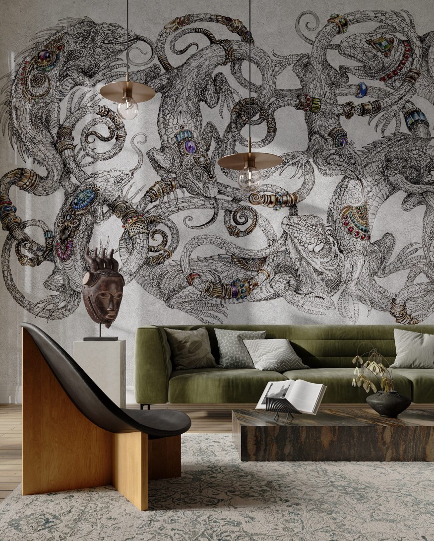 Wonderwall 35054900 Hypno - mural z motywem jaszczurek
