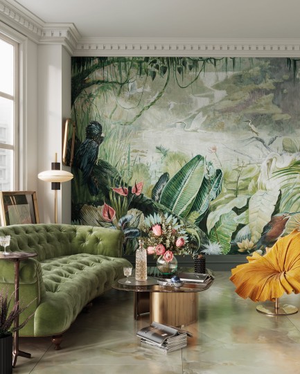 Wonderwall 35071708 Gaia - mural z motywem lasu tropikalnego i ptaków