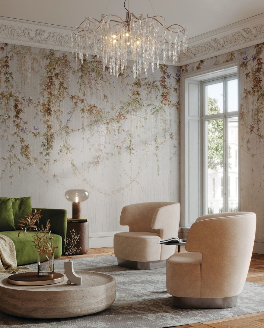 Wonderwall 35072408 Vitta - tropikalny mural z motywem gałęzi i liści