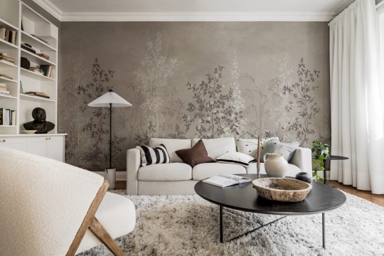 Rebel Walls R19303 Imperfections Chinoiserie Haze Sand - mural roślinny