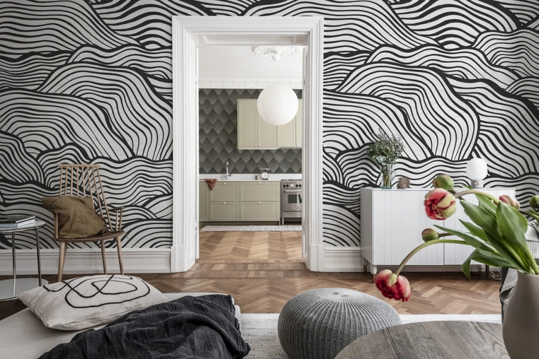 Rebel Walls R19334 Imperfections Soft Clouds Graphite - mural w chmury