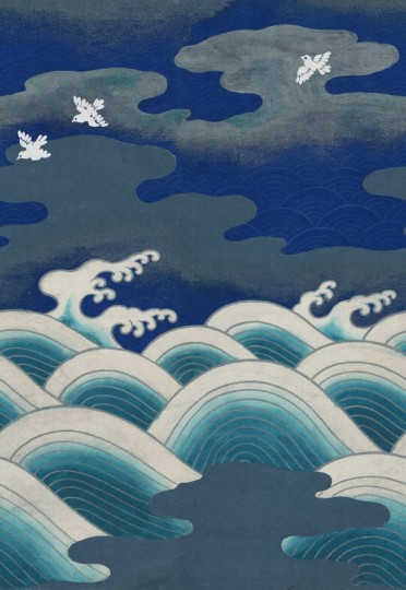 Rebel Walls R19298 Imperfections Waves Of Happiness Blue - mural w morskie fale