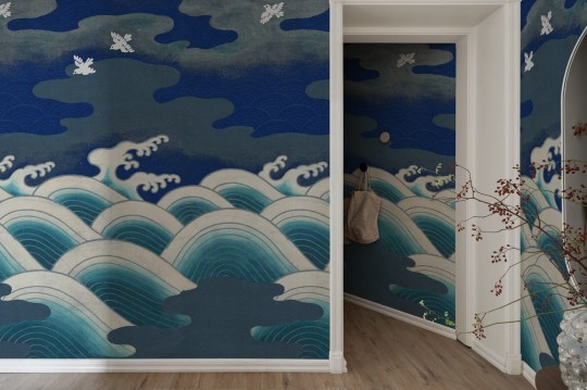 Rebel Walls R19298 Imperfections Waves Of Happiness Blue - mural w morskie fale